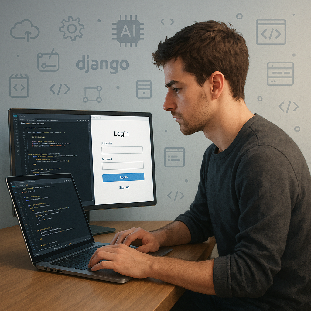 young developer building django based webapp-emphasizing learn by doing